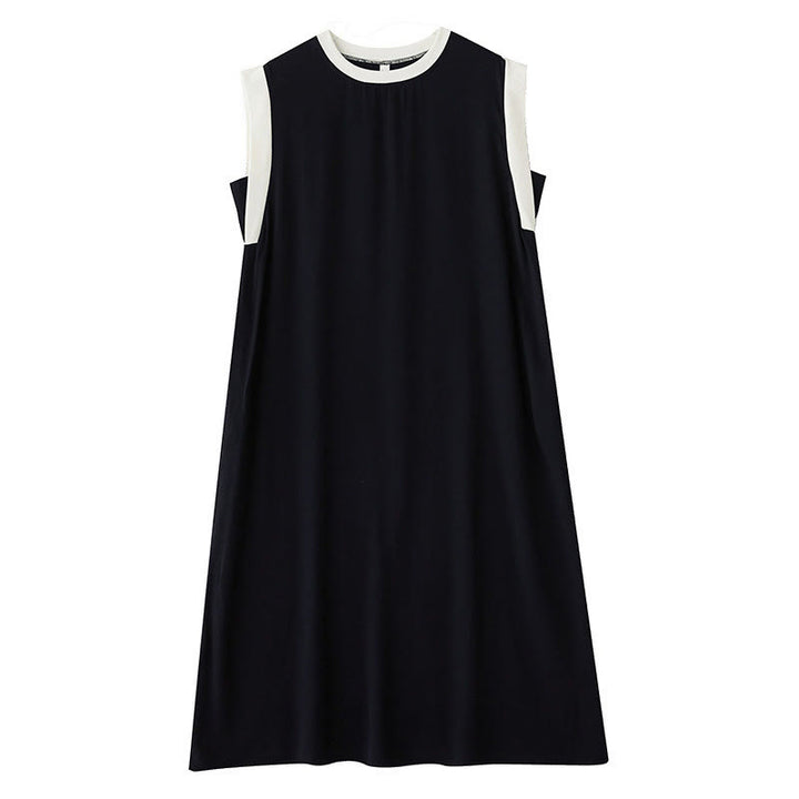 Robe mi-longue fendue sans manches en coton avec poches et motif Buddha Stones - image 6