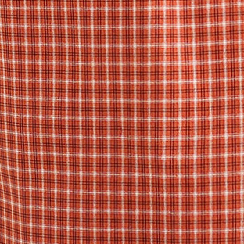 Robe mi-longue à carreaux style bohème avec Buddha Stones et poches, en coton et lin, à manches courtes et design simple - image 10