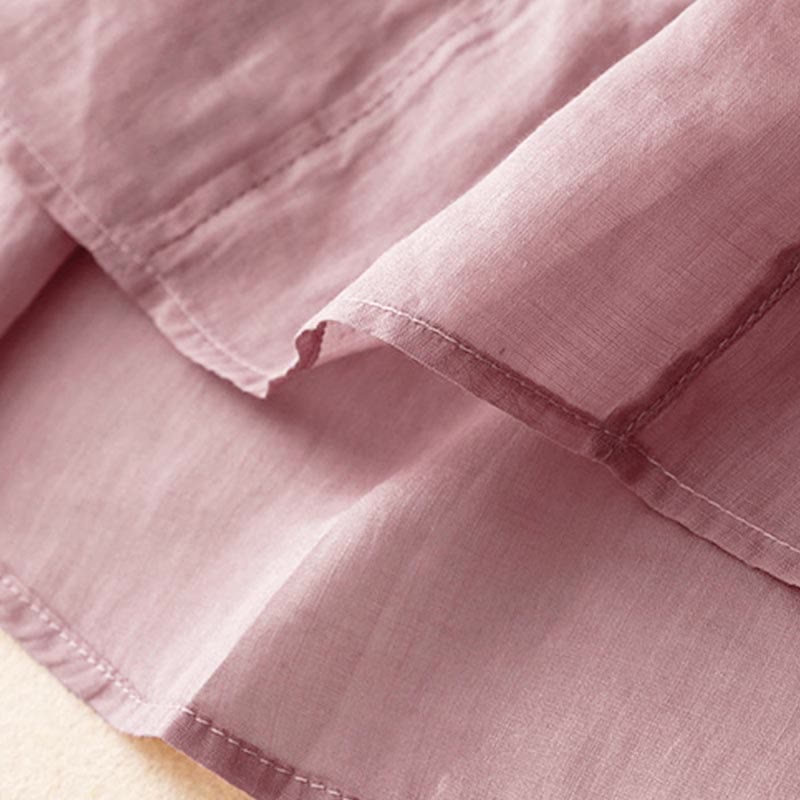 Chemise décontractée à manches mi-longues et col en V pour femme avec broderies de feuilles de saule et Buddha Stones - image 6
