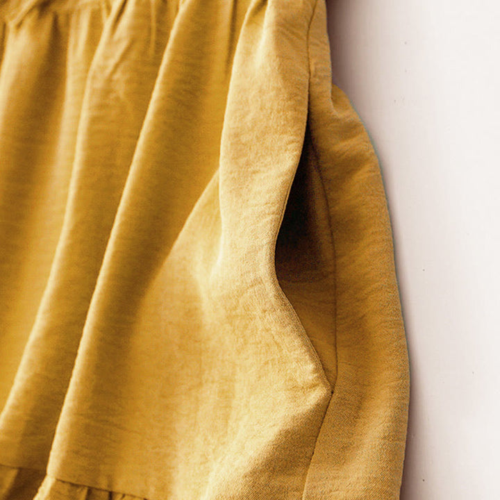 Robe midi décontractée en coton et lin, à lacets, faite à la main, avec poches - image 15