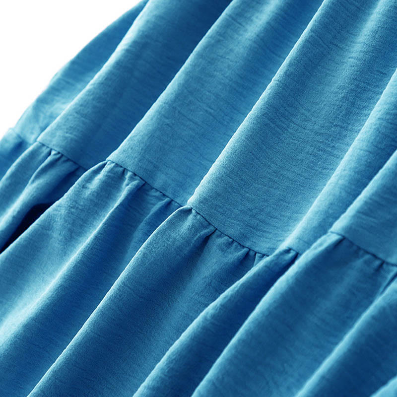 Robe midi décontractée en coton et lin, à lacets, faite à la main, avec poches - image 4