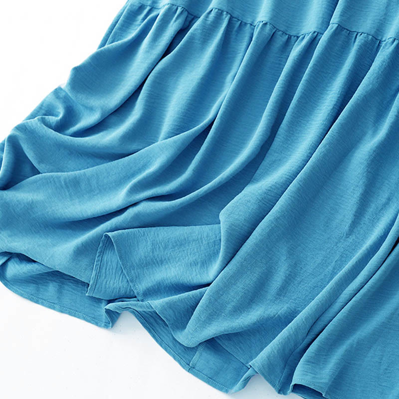 Robe midi décontractée en coton et lin, à lacets, faite à la main, avec poches - image 6