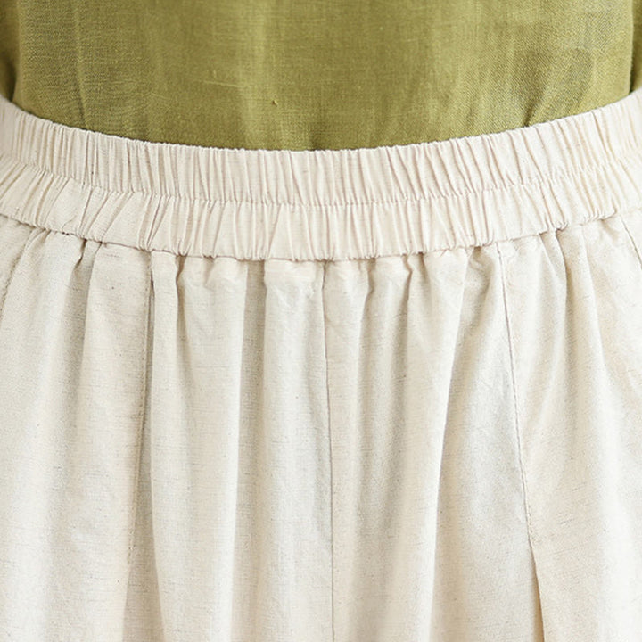 Pantalon large en coton et lin pour femme avec poches, motif Buddha Stones, simple et en dentelle, longueur 7-8 - image 8