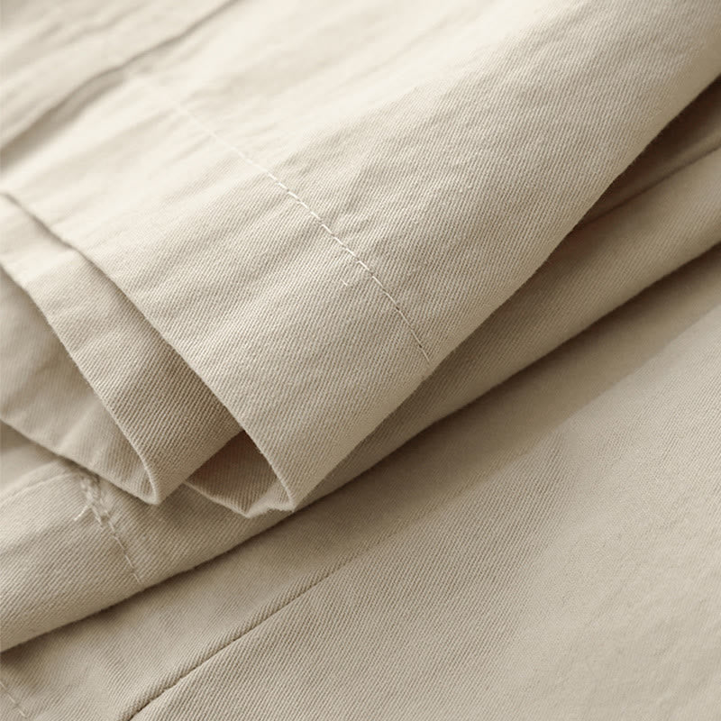 Pantalon ample en coton et lin pour femme, taille haute, couleur unie, avec poches , Buddha Stones printemps - image 8