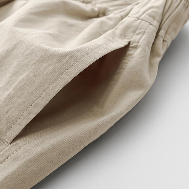 Pantalon ample en coton et lin pour femme, taille haute, couleur unie, avec poches , Buddha Stones printemps - image 5