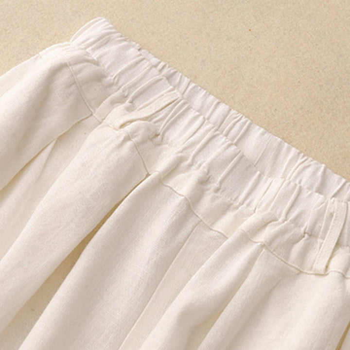 Pantalon large en coton avec poches pour femme, style vintage, couleur unie, Buddha Stones Commute - image 11