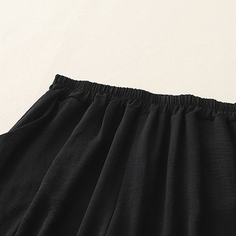 Pantalon décontracté en coton et lin pour femme, style Buddha Stones uni, avec poches, longueur 7-8, motif grenouille et boutons - image 10