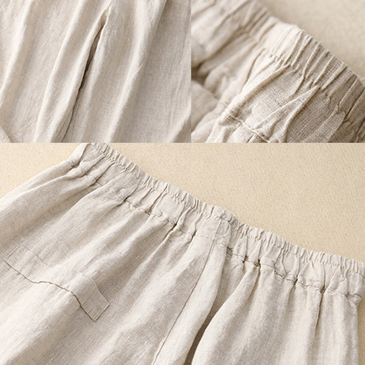 Pantalon sarouel décontracté en coton avec poches pour femme, motif Buddha Stones, boutons de couleur pure, longueur 7-8 - image 10