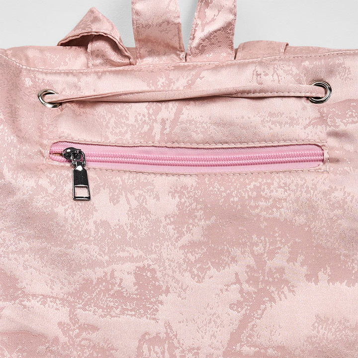 Sac à dos grande capacité en polyester et coton brodé de lotus rose fait main avec Buddha Stones