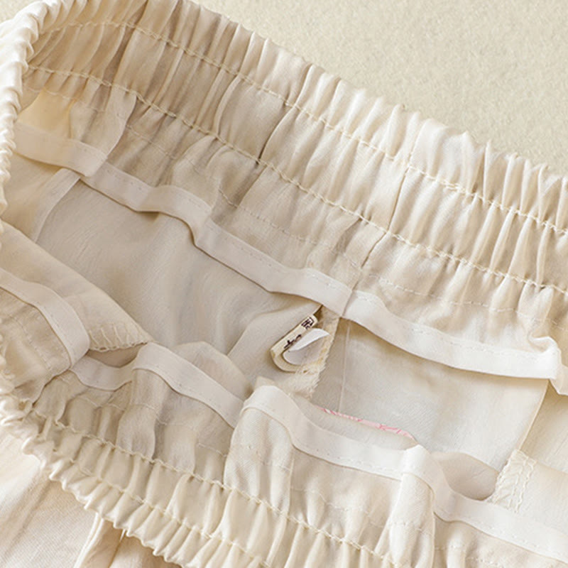 Pantalon femme décontracté à motif de lignes verticales et artistiques Buddha Stones, longueur cheville, avec cordon de serrage et poches - image 6