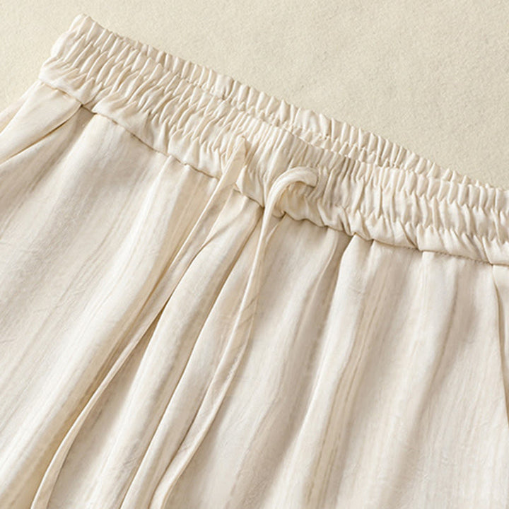 Pantalon femme décontracté à motif de lignes verticales et artistiques Buddha Stones, longueur cheville, avec cordon de serrage et poches - image 2