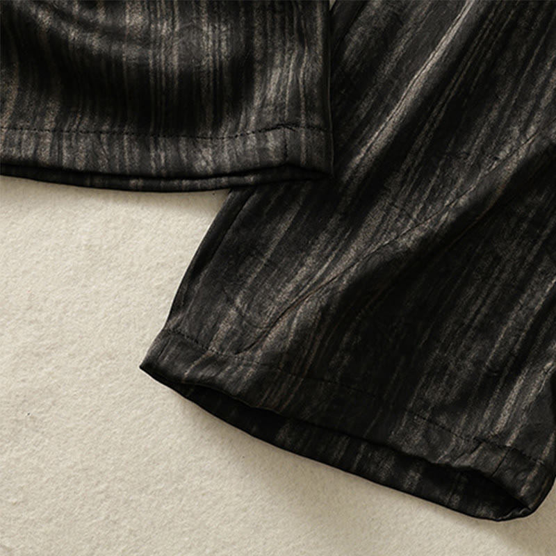 Pantalon femme décontracté à motif de lignes verticales et artistiques Buddha Stones, longueur cheville, avec cordon de serrage et poches