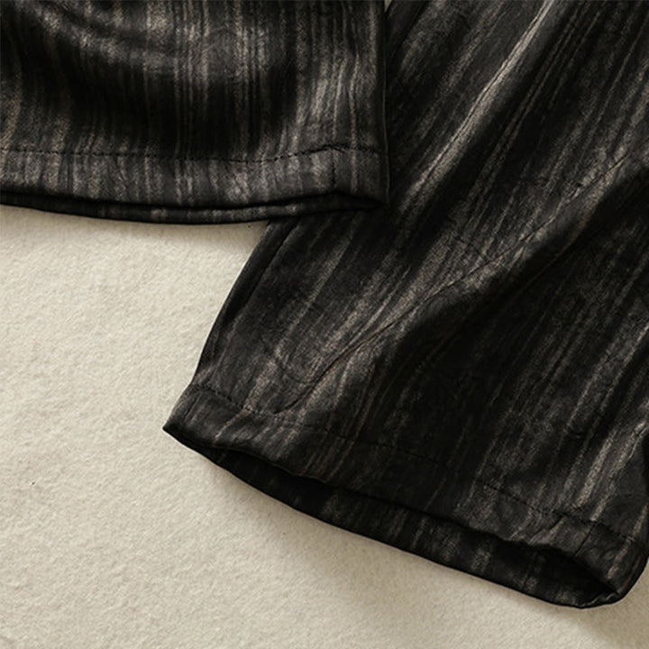 Pantalon femme décontracté à motif de lignes verticales et artistiques Buddha Stones, longueur cheville, avec cordon de serrage et poches