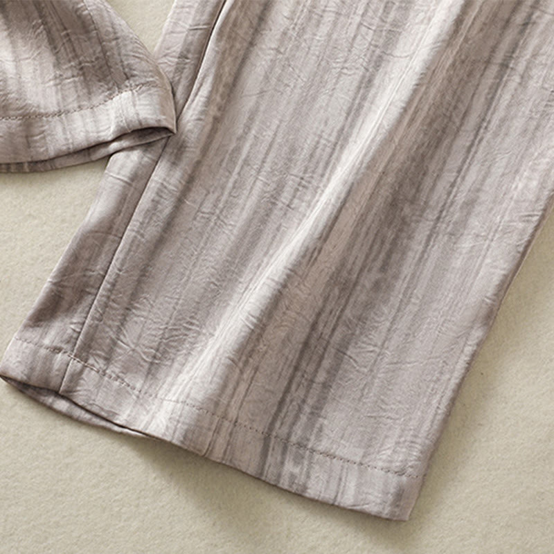 Pantalon femme décontracté à motif de lignes verticales et artistiques Buddha Stones, longueur cheville, avec cordon de serrage et poches
