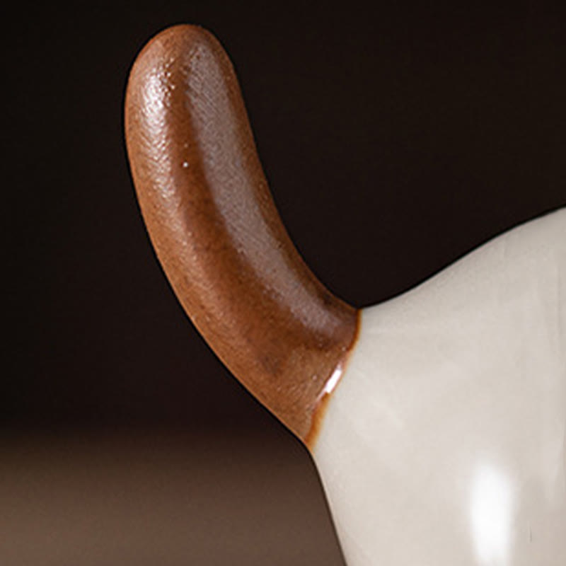 Figurine en céramique représentant un mini chat porte-bonheur debout, en forme de clochette rouge, en forme de pierre de Buddha Stones - image 12