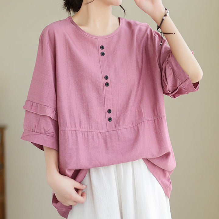 T-shirt décontracté d'été à manches courtes et col rond pour femme, en polyester, motif Buddha Stones - image 14