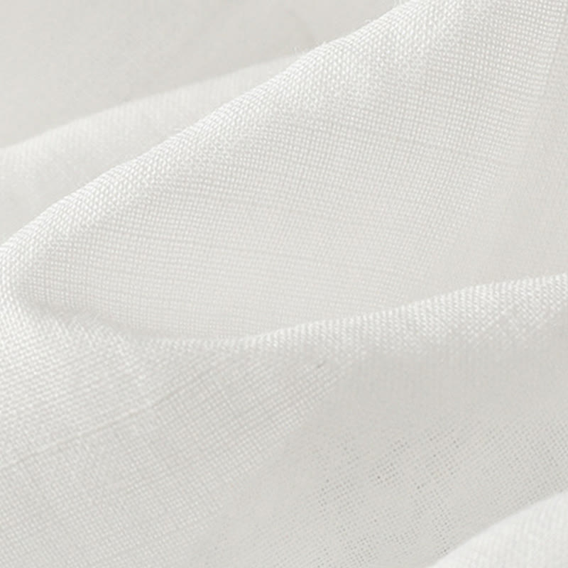 Chemise décontractée à manches trois-quarts en coton et lin pour femme, motif Buddha Stones, couleur unie, col ras du cou - image 16