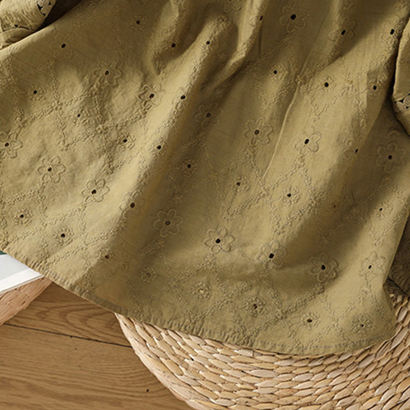 Chemise décontractée à manches mi-longues en coton et lin pour femme, motif Buddha Stones, coupe creuse et décontractée - image 21