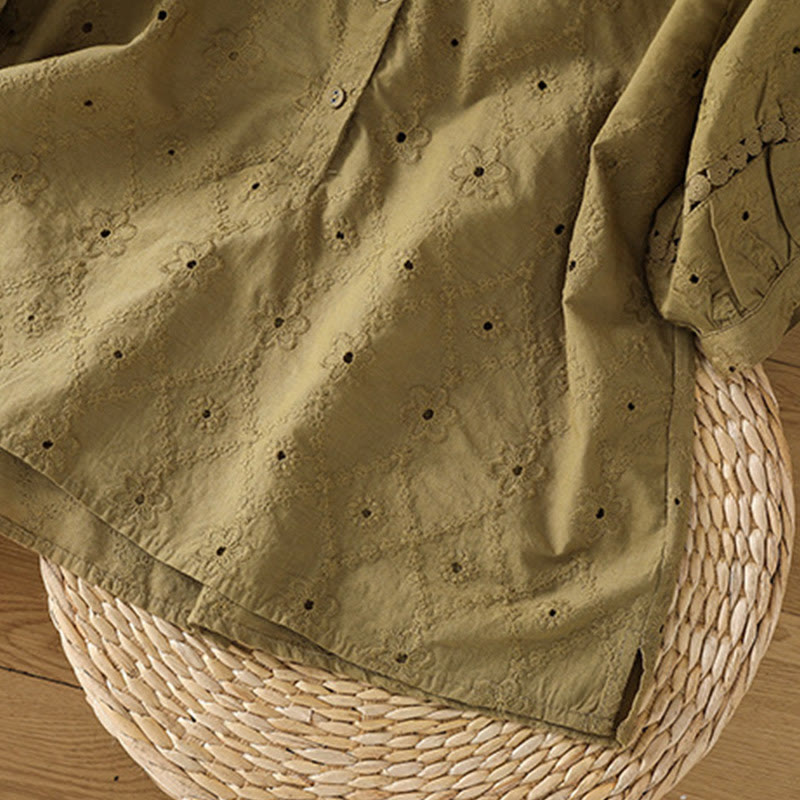 Chemise décontractée à manches mi-longues en coton et lin pour femme, motif Buddha Stones, coupe creuse et décontractée - image 23