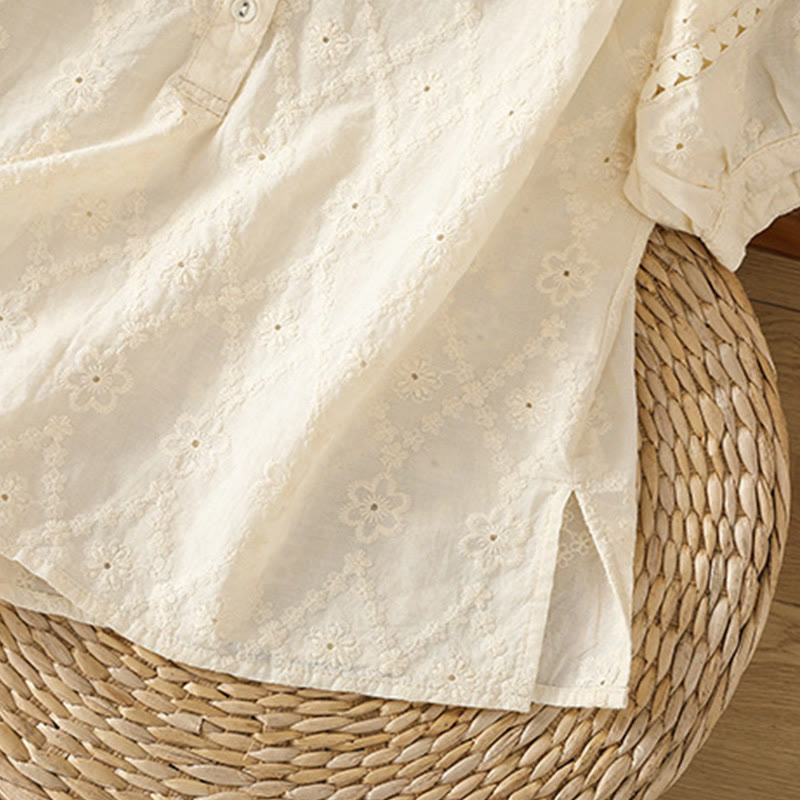 Chemise décontractée à manches mi-longues en coton et lin pour femme, motif Buddha Stones, coupe creuse et décontractée - image 30