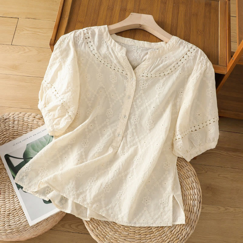 Chemise décontractée à manches mi-longues en coton et lin pour femme, motif Buddha Stones, coupe creuse et décontractée - Jaune clair - US8-10，UK/AU12-14，EU40-42 (2XL) - image 24