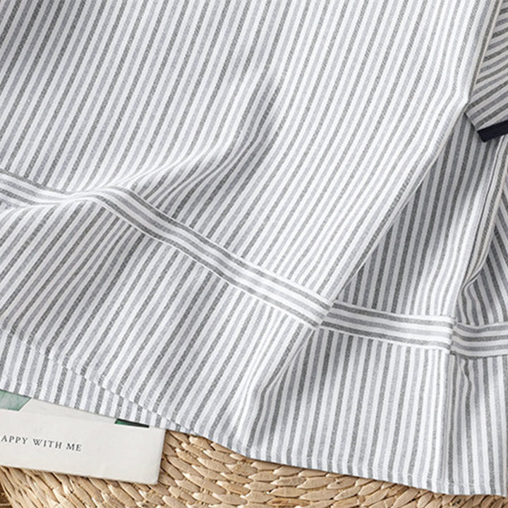 Pull à rayures et col ras du cou en coton à manches courtes pour femme, motif Buddha Stones - image 5