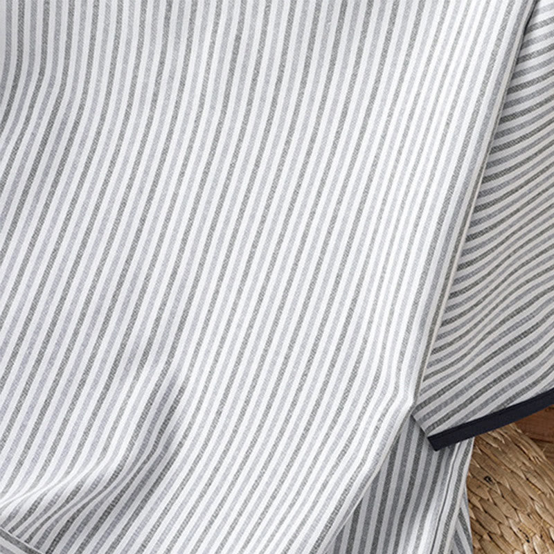 Pull à rayures et col ras du cou en coton à manches courtes pour femme, motif Buddha Stones - image 4