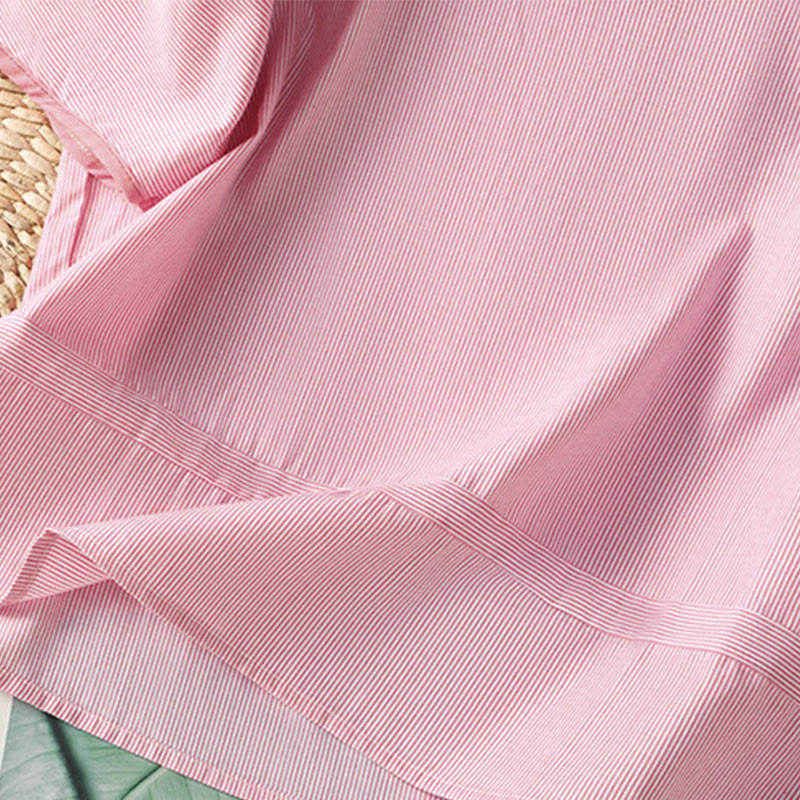 Pull à rayures et col ras du cou en coton à manches courtes pour femme, motif Buddha Stones - image 12