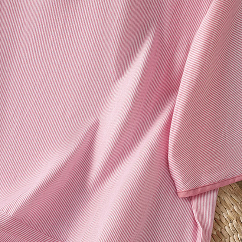 Pull à rayures et col ras du cou en coton à manches courtes pour femme, motif Buddha Stones - image 11