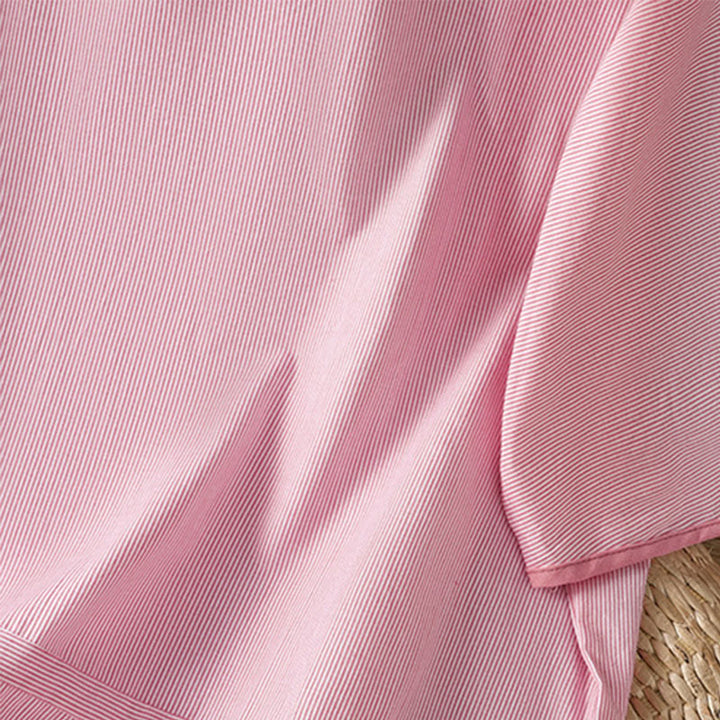 Pull à rayures et col ras du cou en coton à manches courtes pour femme, motif Buddha Stones - image 11