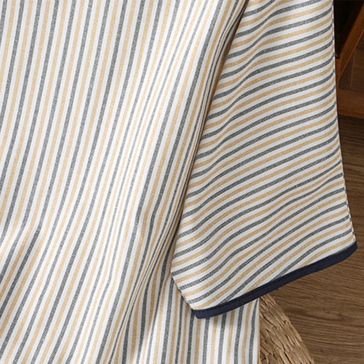 Pull à rayures et col ras du cou en coton à manches courtes pour femme, motif Buddha Stones - image 17