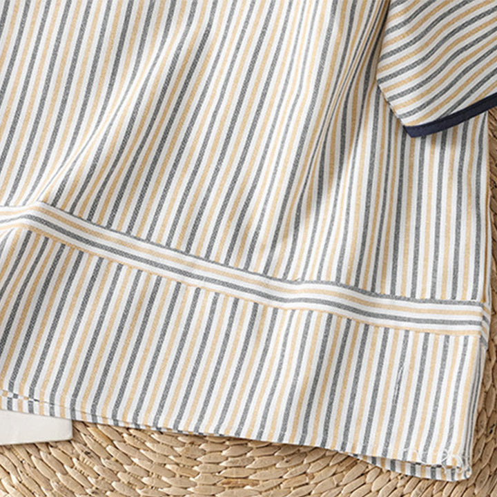 Pull à rayures et col ras du cou en coton à manches courtes pour femme, motif Buddha Stones - image 18