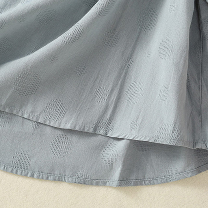 Chemise ample à manches courtes et col ras du cou pour femme, en coton, motif Buddha Stones - image 2