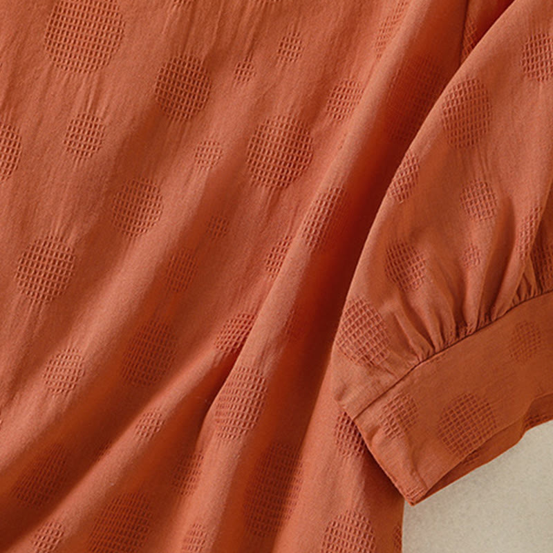 Chemise ample à manches courtes et col ras du cou pour femme, en coton, motif Buddha Stones - image 11