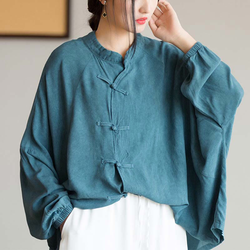 Chemise à manches longues à boutons de grenouille avec Buddha Stones Haut de méditation Zen Tai Chi Veste de vêtement Hanfu - image 7