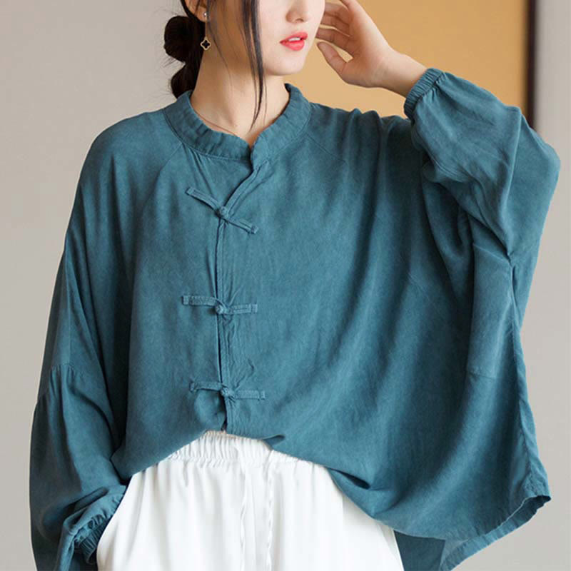 Chemise à manches longues à boutons de grenouille avec Buddha Stones Haut de méditation Zen Tai Chi Veste de vêtement Hanfu - image 2