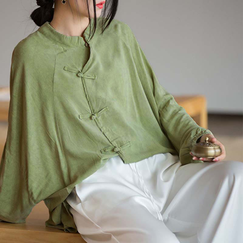 Chemise à manches longues à boutons de grenouille avec Buddha Stones Haut de méditation Zen Tai Chi Veste de vêtement Hanfu - image 12