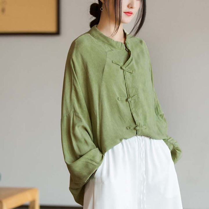 Chemise à manches longues à boutons de grenouille avec Buddha Stones Haut de méditation Zen Tai Chi Veste de vêtement Hanfu - image 14