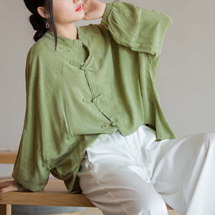 Chemise à manches longues à boutons de grenouille avec Buddha Stones Haut de méditation Zen Tai Chi Veste de vêtement Hanfu - image 13