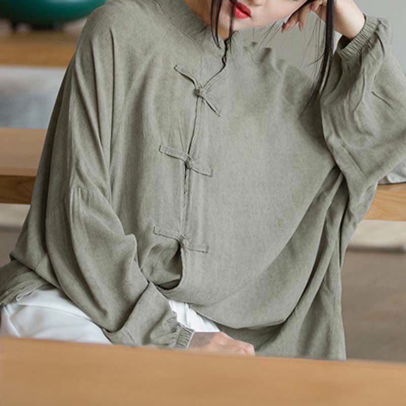 Chemise à manches longues à boutons de grenouille avec Buddha Stones Haut de méditation Zen Tai Chi Veste de vêtement Hanfu - image 20