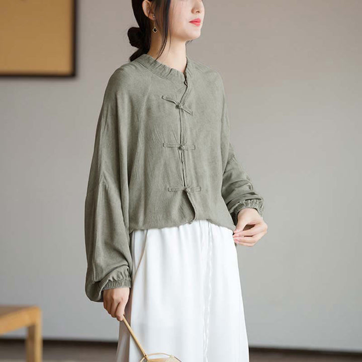 Chemise à manches longues à boutons de grenouille avec Buddha Stones Haut de méditation Zen Tai Chi Veste de vêtement Hanfu - image 22