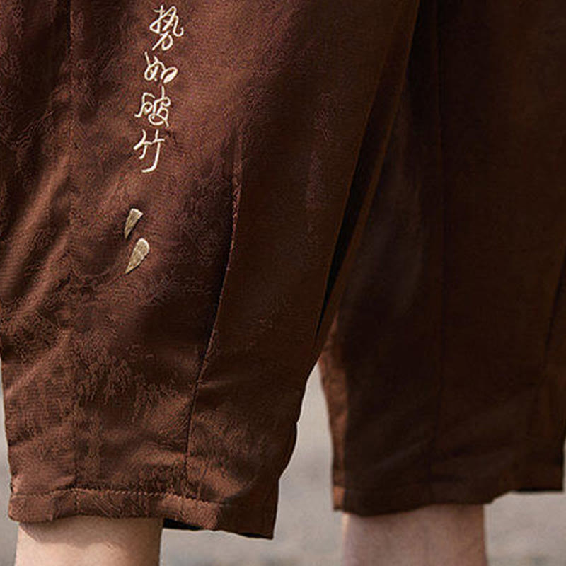 Pantalon homme avec cordon de serrage et poches, motif broderie Buddha Stones , longueur 7-8 - image 19