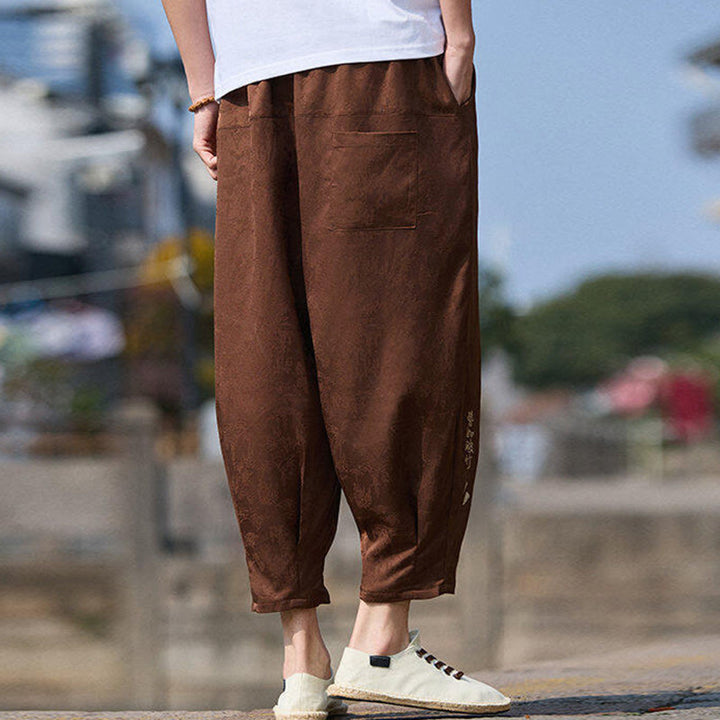 Pantalon homme avec cordon de serrage et poches, motif broderie Buddha Stones , longueur 7-8 - image 11