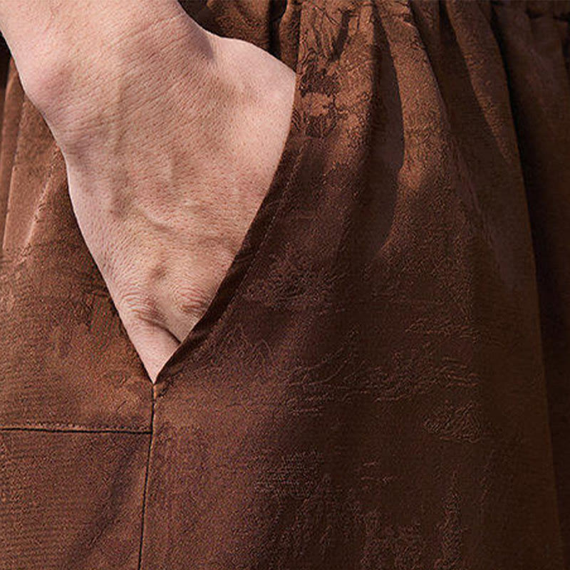 Pantalon homme avec cordon de serrage et poches, motif broderie Buddha Stones , longueur 7-8 - image 16