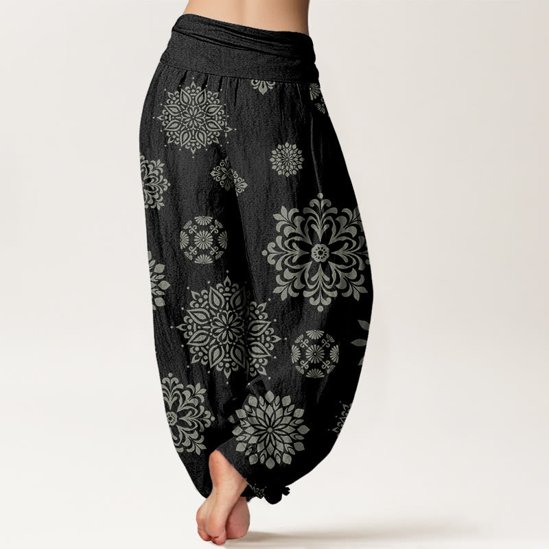 Pantalon sarouel décontracté à taille élastique pour femme avec motif mandala et Buddha Stones - image 2