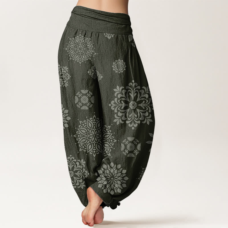 Pantalon sarouel décontracté à taille élastique pour femme avec motif mandala et Buddha Stones - image 9