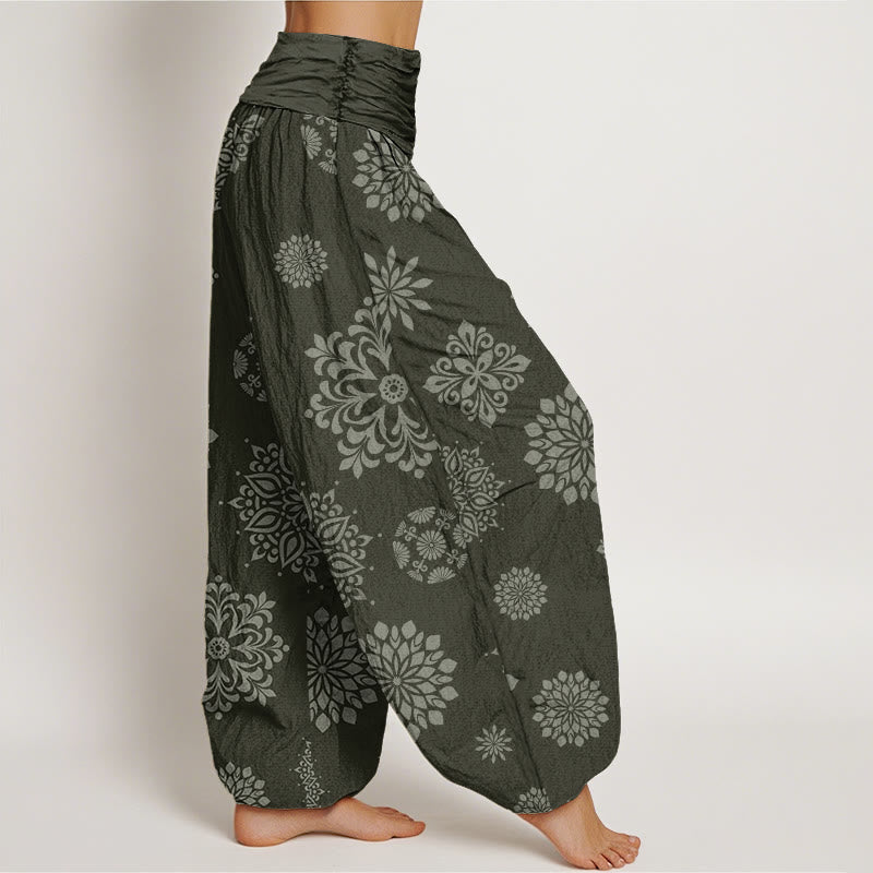 Pantalon sarouel décontracté à taille élastique pour femme avec motif mandala et Buddha Stones - image 10