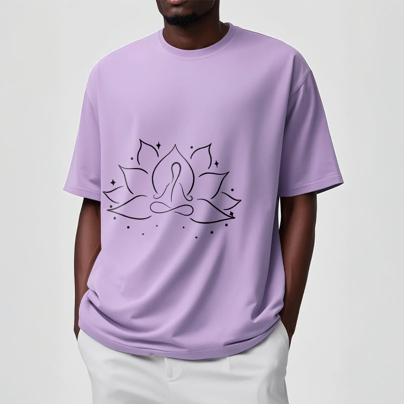 T-shirt avec motif de pose de yoga méditative, Buddha Stones et fleur de lotus - image 17