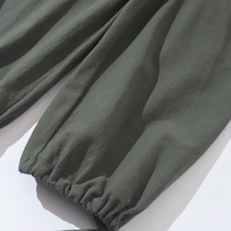 Ensemble 2 pièces de costume Tang à Buddha Stones de grenouille, chemise et pantalon avec poches, en coton et lin, pour homme, tenue de méditation - image 11