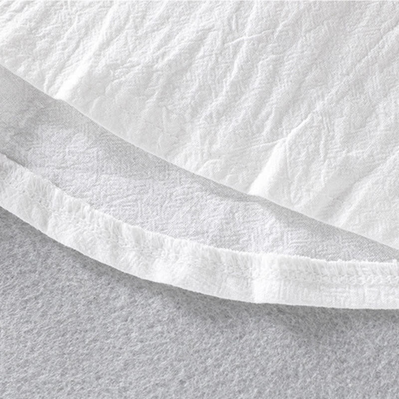 Chemise d'été en coton et lin à manches mi-longues et boutons pour homme Motif Buddha Stones - image 14